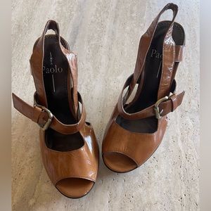 Linea Paolo Open Toe Wedges Sz 6